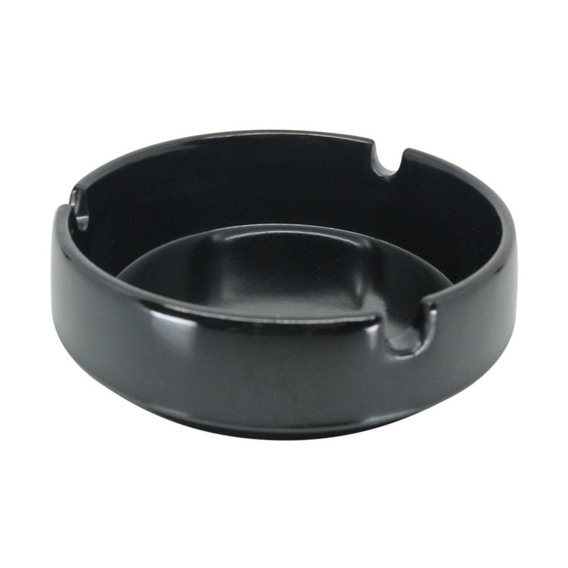 Tablecraft 707B Phenolic Round Stacking Black Ashtray