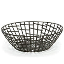 Tablecraft BC7510 Black Powder Coated Round Metal Basket 10" x 3.75"