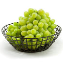 Tablecraft BC7510 Black Powder Coated Round Metal Basket 10" x 3.75"