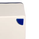 Tablecraft M11765BL White with Blue Trim Straight Sided Rectangular Melamine Tray
