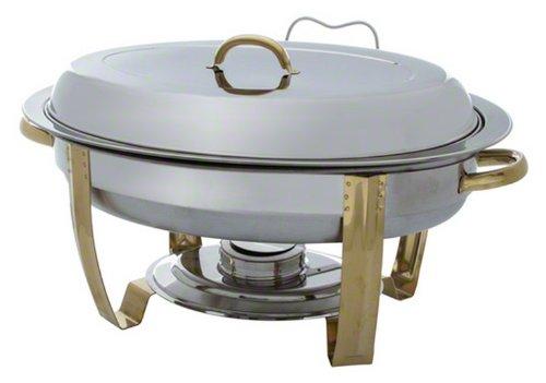 American Metalcraft ALLEGROV20 Allegro Gold Trim Oval Chafer 6 quart