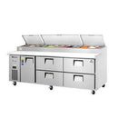Everest EPPR3-D4 93" Four Drawer & Single Door Pizza Prep Table