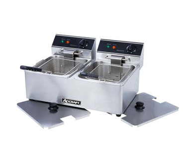 Adcraft - DF-6L/2 - Admiral Craft|Df-6L/2|Quickship Double Deep Fryer Electric 25 Lbs Commercial Stainless Steel