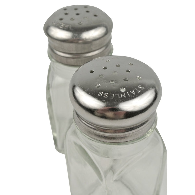 Adcraft MSQ-2 2 Oz Square Mushroom Glass Salt & Pepper Shakers