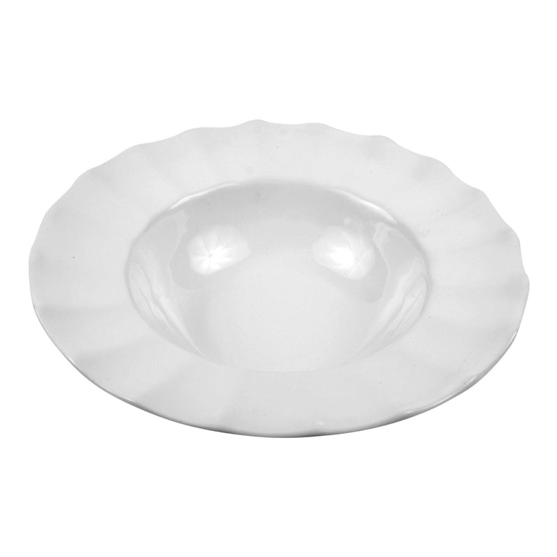 American Metalcraft CERRL12 12" Ruffle Rim White Round Bowl