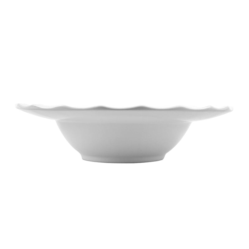 American Metalcraft CERRL12 12" Ruffle Rim White Round Bowl