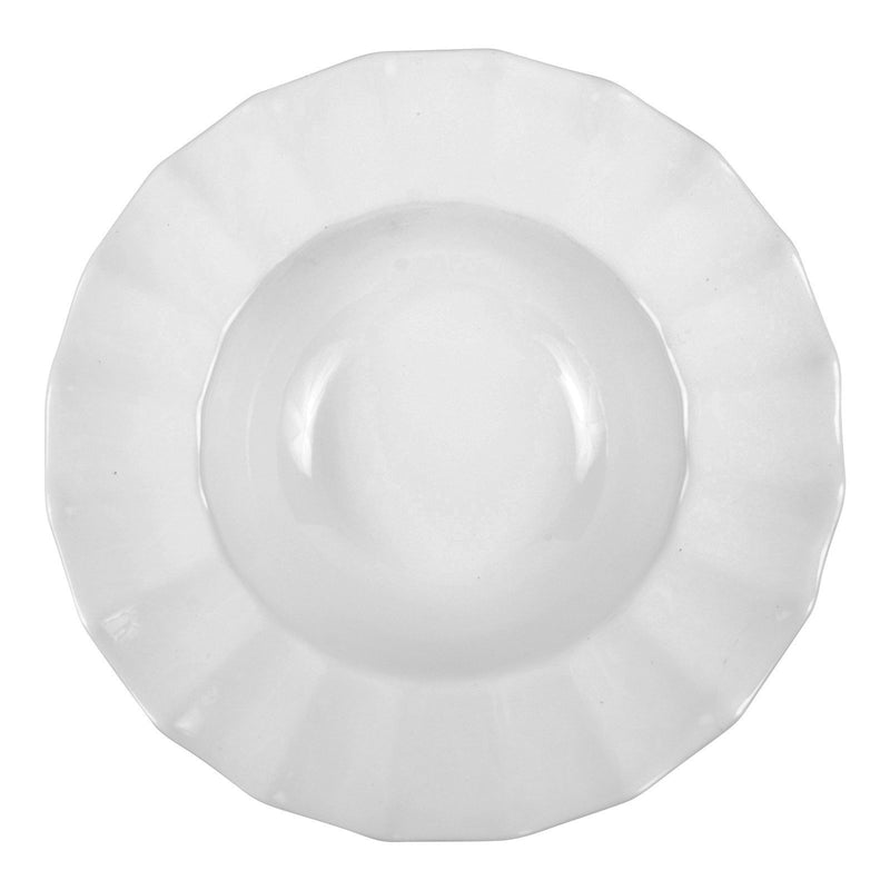 American Metalcraft CERRL12 12" Ruffle Rim White Round Bowl