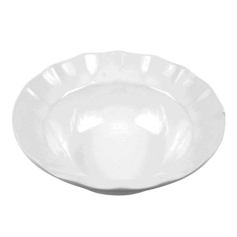 White Round Ruffle Ceramic Bowl 8" CERRL8