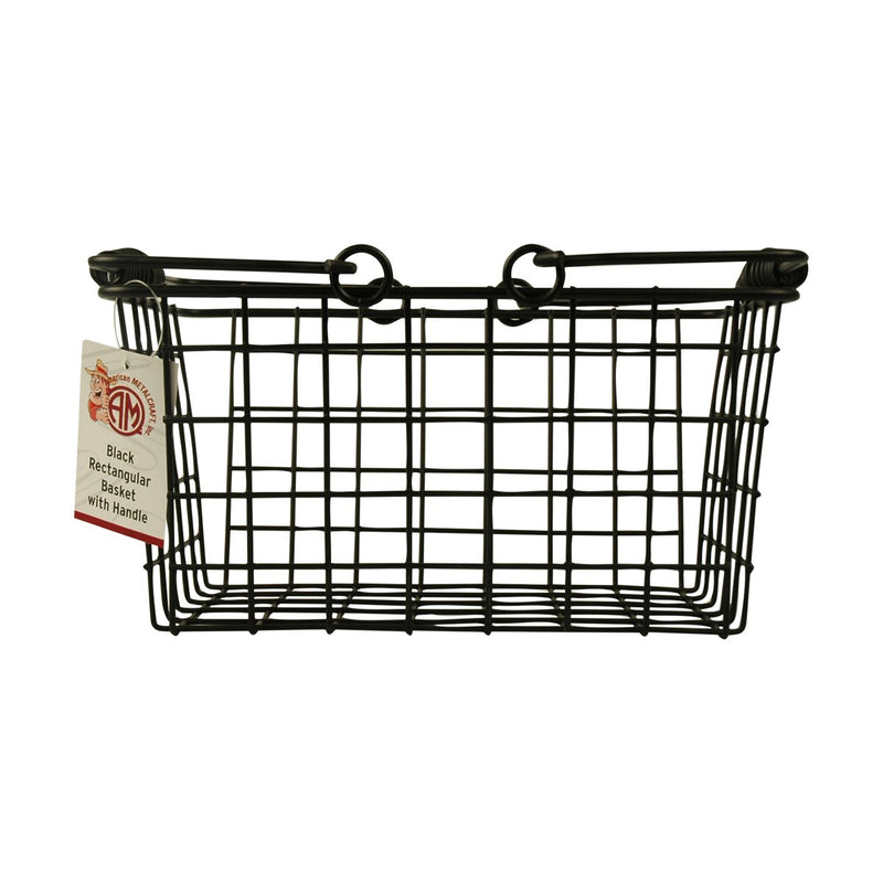Rectangular Serving Basket With Handle 9" x 7" x 5"