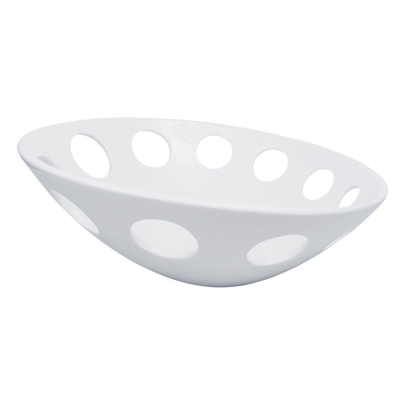 American Metalcraft PORR13 13" Inclined Porcelain Bowl With Holes