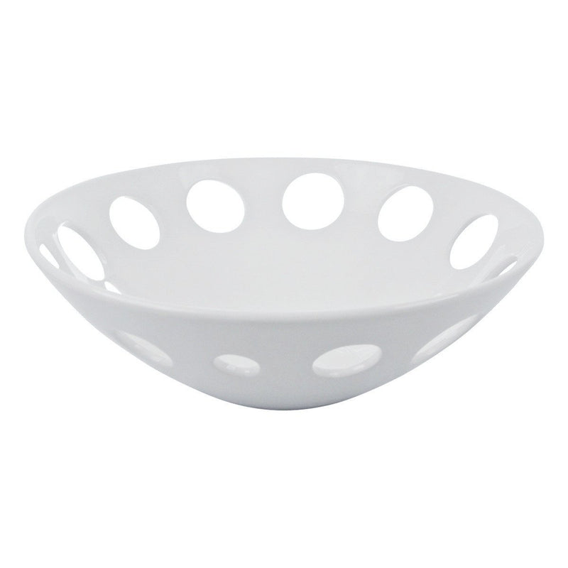 American Metalcraft PORR13 13" Inclined Porcelain Bowl With Holes