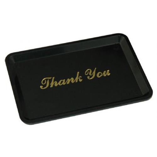 American Metalcraft TT6545 Black Tip Tray "Thank You"