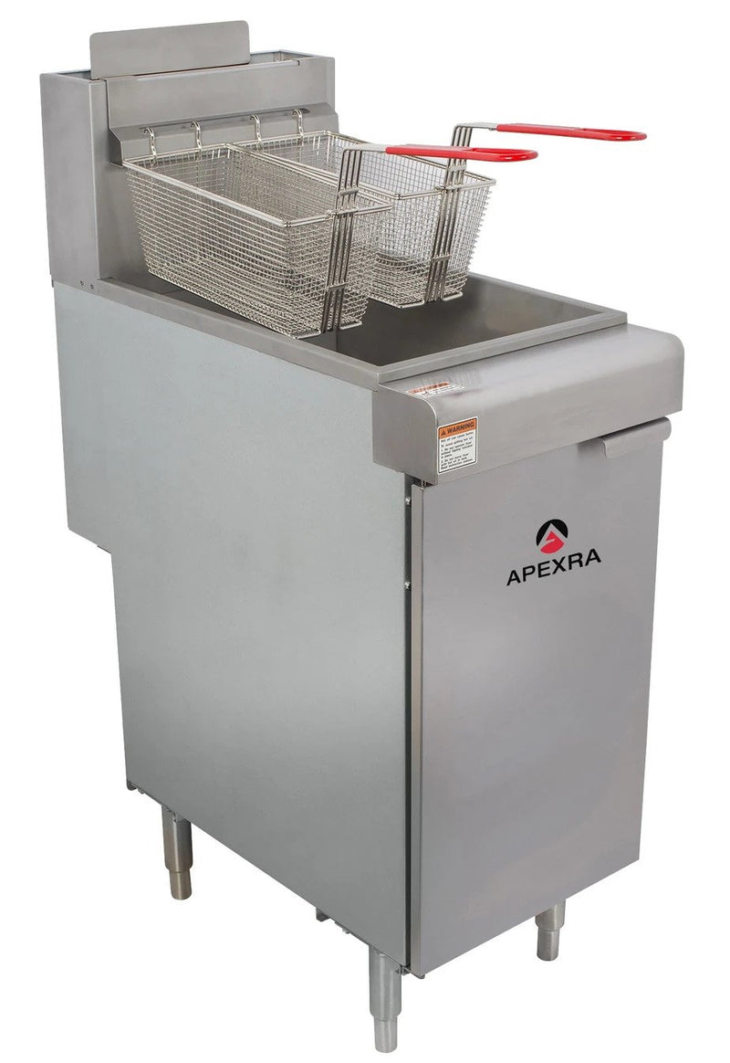 APEXRA APX3-40N 40lb Natural Gas Deep Fryer, 90k BTU, 2yr Warranty