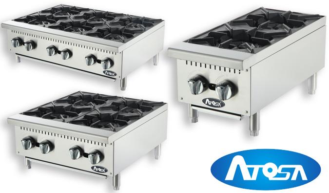 ATOSA HD 24-in 4-Burner Hotplate, Total 128,000 BTU - NG/LP - ACHP-24