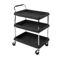 Metro BC2030-3DBL Deep Ledge Utility Cart 3-Tier With Open Base 32-3/4"W X 21-1/2"D X 41"H