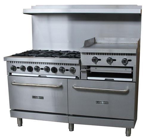 Adcraft BDGR-6024GB/NG 60" Wide Gas Range/Griddle Combo with 6 Burner