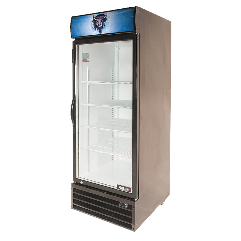 Bison BGM-21 Reach-In Glass Door Refrigerated Merchandiser 21.0 Cu. Ft.