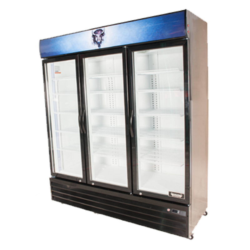Bison BGM-53 Reach-In Glass Door Refrigerated Merchandiser 53.0 Cu. Ft.
