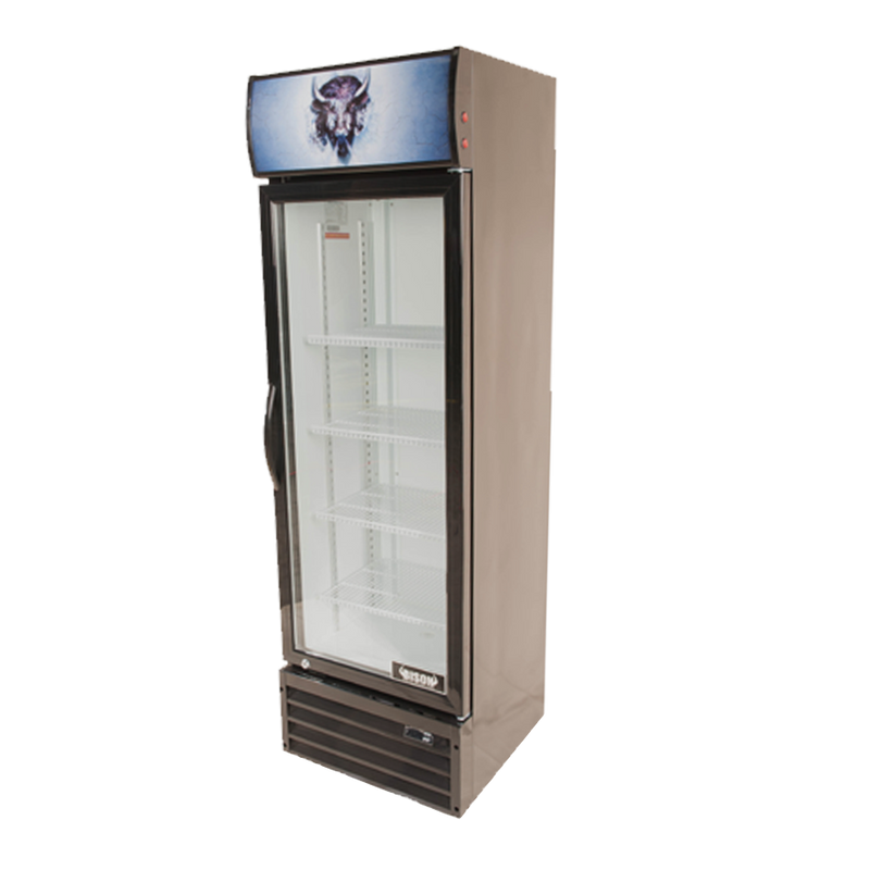 Bison BGM-8 Reach-In Glass Door Refrigerated Merchandiser 8.7 Cu. Ft.