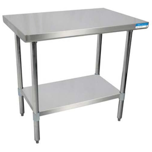 18" X 96" Stainless Steel Top Work Table w/ Stainless  Steel Legs and Shelf