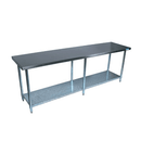 96"W x 18"D Stainless Steel Top Work Table with Galvanized Undershelf