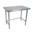 60" X 30" Stainless Steel Flat Top Open Base Work Table w/ Stainless Steel Legs