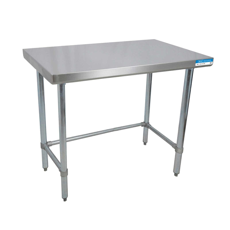 18" X 48" Stainless Steel Flat Top Open Base Work Table w/ Stainless Steel Legs