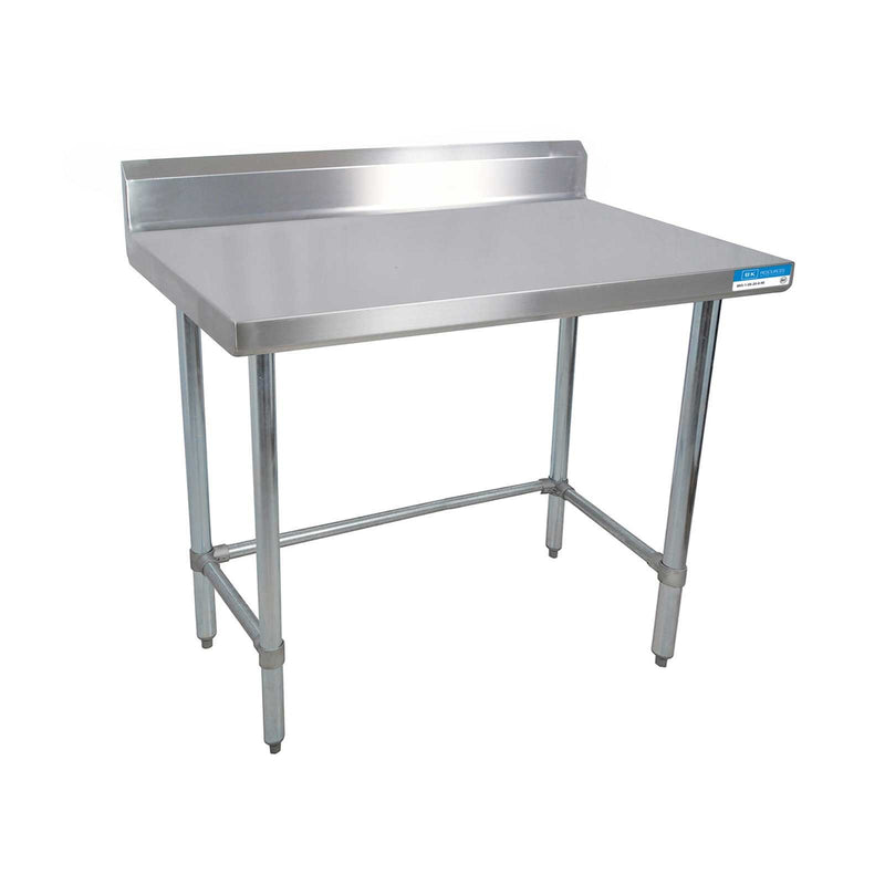 60" x 24" All Stainless Steel Open Base Work Table w/ 5" Backsplash