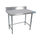 30" x 24" All Stainless Steel Open Base Work Table w/ 5" Backsplash