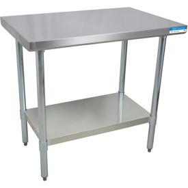 48"W x 18"D Stainless Steel Top Work Table with Galvanized Undershelf