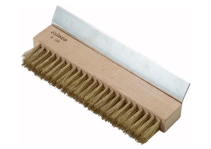 Winco Pizza Oven Brush Head, Brass Bristles with Scraper (BR-10)