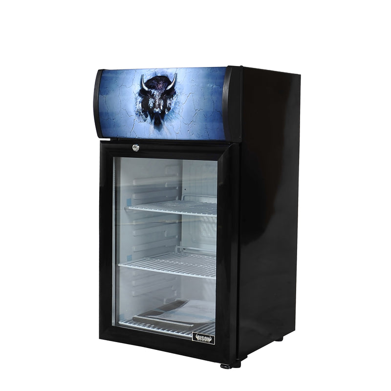 Bison BRM-1.84 Countertop Glass Door Refrigerated Merchandiser 1.84 Cu. Ft.