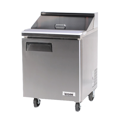Bison BST-27 Sandwich Prep Table 27"W 6.5 Cu. Ft. (8) Pans