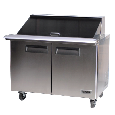 Bison BST-48-18 Mega Top Prep Table 48"W 14.7 Cu. Ft. (18) 1/6 Size Pans
