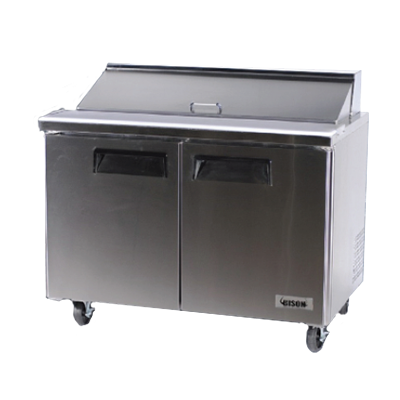 Bison BST-48 Sandwich Prep Table 48"W 12 Cu. Ft. (12) 1/6 Size Pans