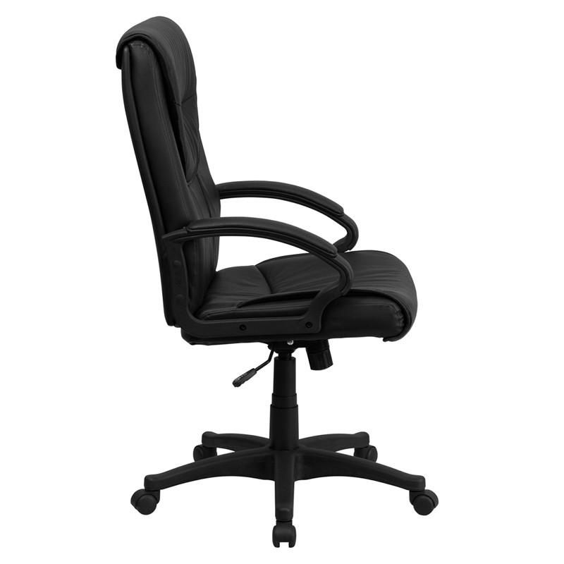 Flash Furniture BT-238-BK-GG High Back Black Leather Executive Swivel Chair