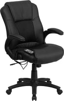 Flash Furniture Massaging Black Leather Executive Swivel Office Chair