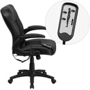 Flash Furniture Massaging Black Leather Executive Swivel Office Chair