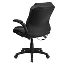 Flash Furniture Massaging Black Leather Executive Swivel Office Chair