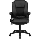 Flash Furniture Massaging Black Leather Executive Swivel Office Chair