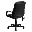 Flash Furniture BT-2690P-GG High Back Massaging Black Leather Executive Swivel Office Chair