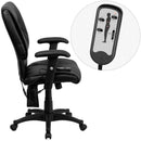 Flash Furniture Mid-Back Massaging Black Leather Executive Swivel Office Chair