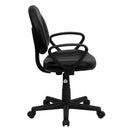 Flash Furniture Mid-Back Black Leather Ergonomic Swivel Task Chair With Arms