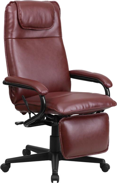 Flash Furniture High Back Burgundy Leather Executive Reclining Swivel Office Chair