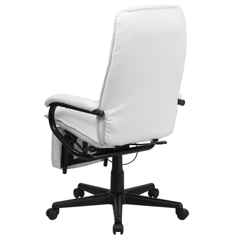 Flash Furniture High Back White Leather Executive Reclining Swivel Office Chair