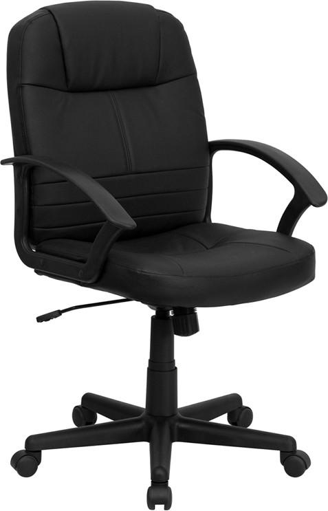 Flash Furniture Mid-Back Black Leather Executive Swivel Office Chair