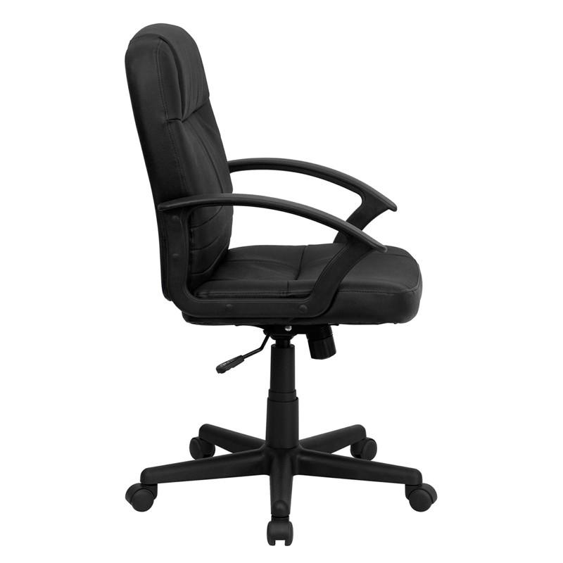 Flash Furniture Mid-Back Black Leather Executive Swivel Office Chair