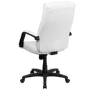 Flash Furniture High Back White Leather Executive Swivel Office Chair With Memory Foam Padding