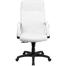 Flash Furniture High Back White Leather Executive Swivel Office Chair With Memory Foam Padding