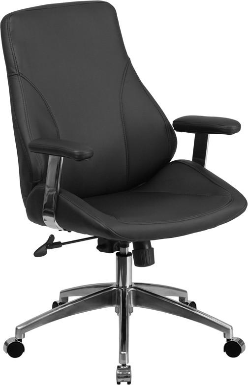 Flash Furniture Mid-Back Leather Executive Swivel Office Chair